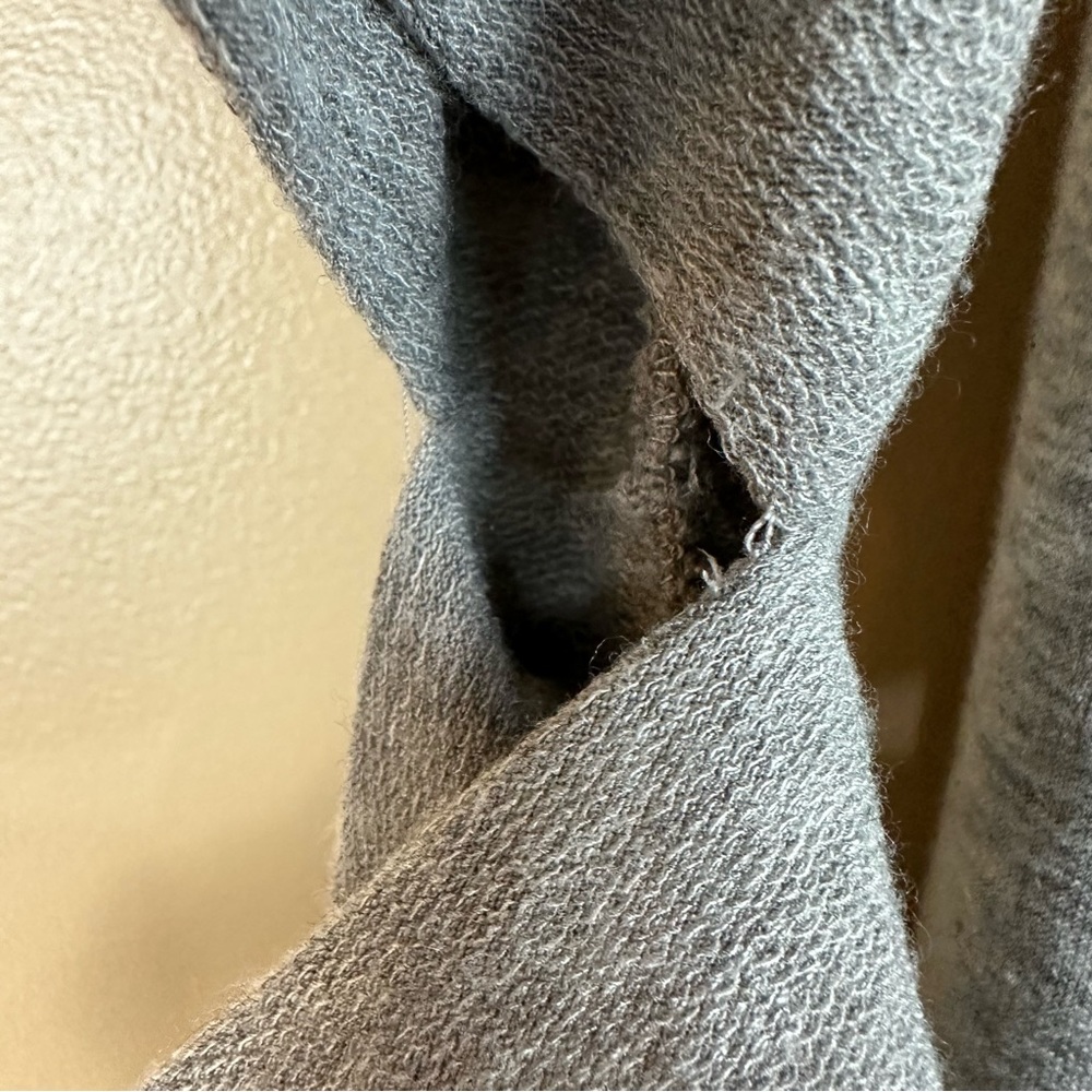 Forever 21 Gray Open Split Sleeve Lightweight Hoodie Medium Grunge Thrashed - Picture 6 of 8